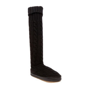 Mad Love Knee-High Sweater Woven Winter Blk Boots